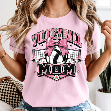 Volleyball Mom Pink Bow DTF Transfer DTF Heat Press Transfer from Sweet Tee Transfers