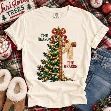 The Season the Reason Tree Cross DTF Transfer DTF Heat Press Transfer from Sweet Tee Transfers