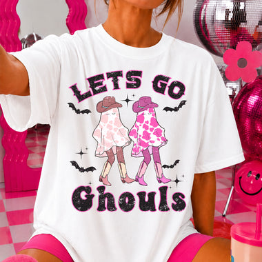 Let's Go Ghouls Cow Print DTF Transfer DTF Heat Press Transfer from Sweet Tee Transfers