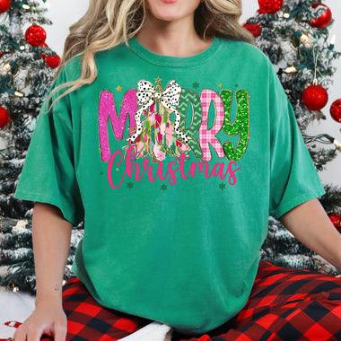 Merry Christmas Bright Colors DTF Transfer DTF Heat Press Transfer from Sweet Tee Transfers