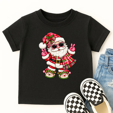 Cool Santa with Elf Slippers DTF Transfer DTF Heat Press Transfer from Sweet Tee Transfers