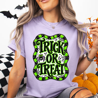 Trick or Treat Green DTF Transfer DTF Heat Press Transfer from Sweet Tee Transfers