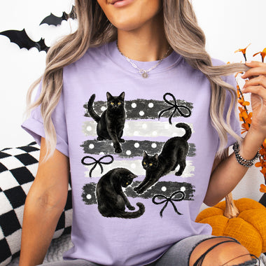 Three Black Cats Stripes DTF Transfer DTF Heat Press Transfer from Sweet Tee Transfers