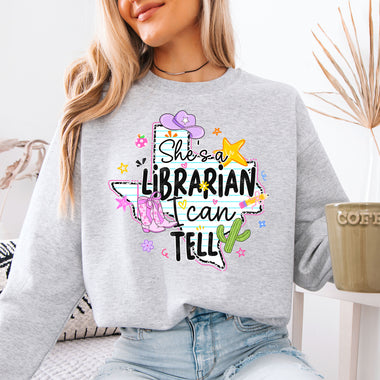 She's a Librarian I Can Tell DTF Transfer DTF Heat Press Transfer from Sweet Tee Transfers