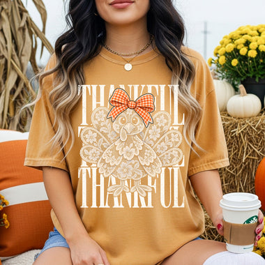 Thankful Lace Turkey DTF Transfer DTF Heat Press Transfer from Sweet Tee Transfers