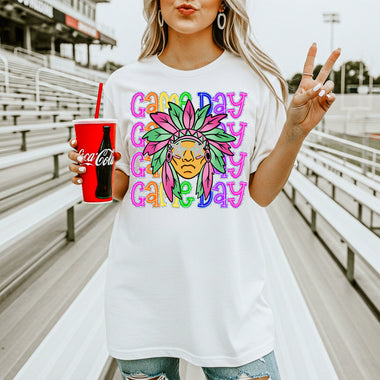 Indian Warriors School Mascot DTF Transfer – Game Day DTF Heat Press Transfer from Sweet Tee Transfers