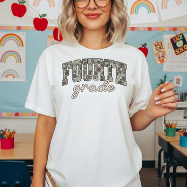 Camo Fourth Grade DTF Transfer DTF Heat Press Transfer from Sweet Tee Transfers