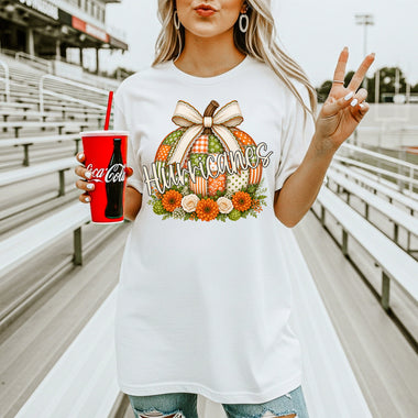Hurricanes Quilted Pumpkin Orange and Green DTF Transfer DTF Heat Press Transfer from Sweet Tee Transfers