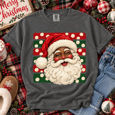 Santa Striped Polka Dots DTF Transfer DTF Heat Press Transfer from Sweet Tee Transfers