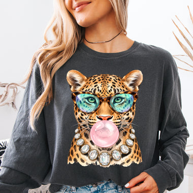 Trendy Glam Leopard Bubblegum DTF Transfer DTF Heat Press Transfer from Sweet Tee Transfers