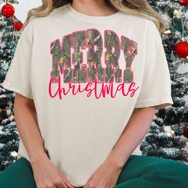 Merry Christmas Camo DTF Transfer DTF Heat Press Transfer from Sweet Tee Transfers