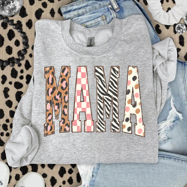 Retro MAMA Checkered Leopard DTF Transfer DTF Heat Press Transfer from Sweet Tee Transfers