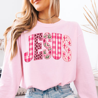 Retro Pink Leopard Jesus DTF Transfer DTF Heat Press Transfer from Sweet Tee Transfers