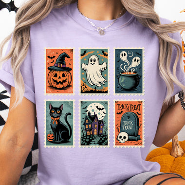 Halloween Stamp Collage DTF Transfer DTF Heat Press Transfer from Sweet Tee Transfers