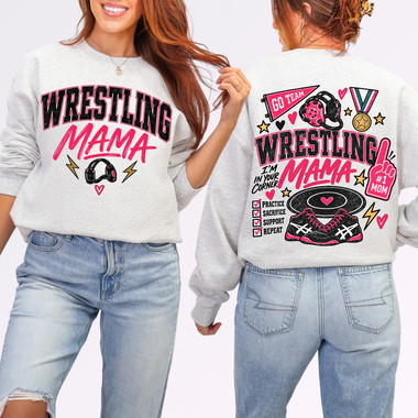 Wrestling MAMA Front and Back DTF Transfer DTF Heat Press Transfer from Sweet Tee Transfers