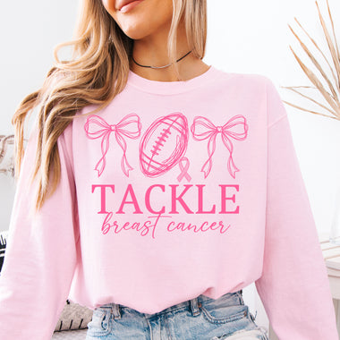 Football Tackle Breast Cancer DTF Transfer DTF Heat Press Transfer from Sweet Tee Transfers