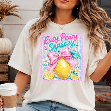 Easy Peasy Squeezy Lemon Coquette DTF Transfer DTF Heat Press Transfer from Sweet Tee Transfers