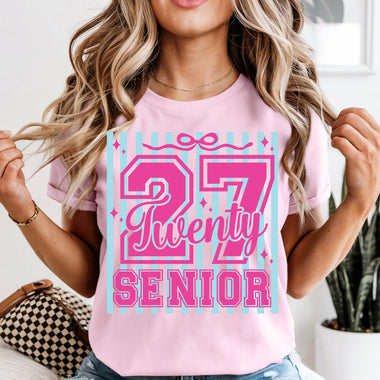 Senior 2027 Pink DTF Transfer DTF Heat Press Transfer from Sweet Tee Transfers
