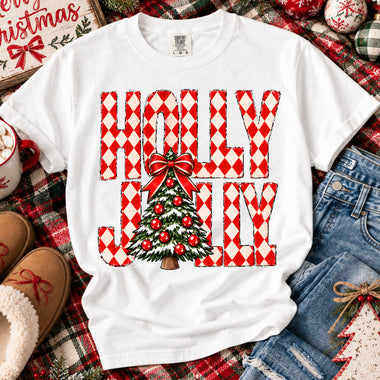 Holly Jolly Christmas Tree DTF Transfer DTF Heat Press Transfer from Sweet Tee Transfers