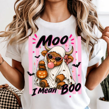 Preppy Moo I Mean Boo DTF Transfer DTF Heat Press Transfer from Sweet Tee Transfers