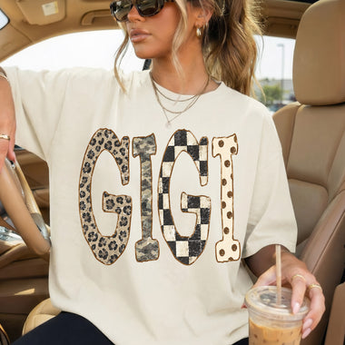 Gigi Camo Leopard Checkered DTF Transfer DTF Heat Press Transfer from Sweet Tee Transfers