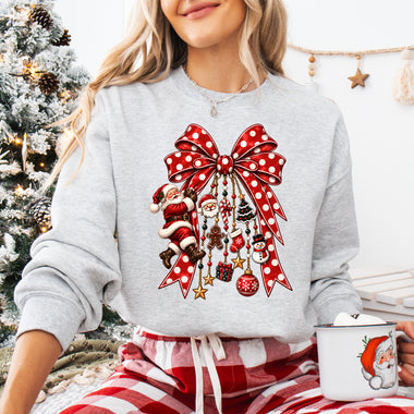 Christmas Santa Charm Bow DTF Transfer DTF Heat Press Transfer from Sweet Tee Transfers
