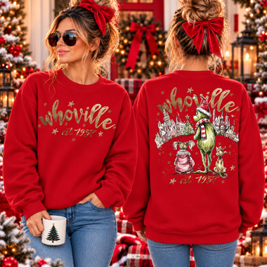 Whoville Christmas Front and Back DTF Transfer DTF Heat Press Transfer from Sweet Tee Transfers