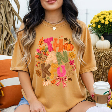 Thankful Fall DTF Transfer DTF Heat Press Transfer from Sweet Tee Transfers