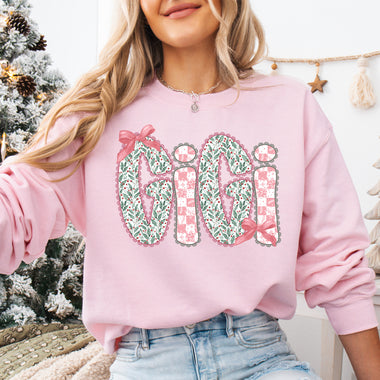 Gigi Pink Christmas DTF Transfer DTF Heat Press Transfer from Sweet Tee Transfers