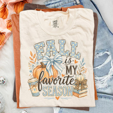 Fall Is My Favorite Season Blue DTF Transfer DTF Heat Press Transfer from Sweet Tee Transfers