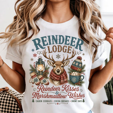 Reindeer Lodge DTF Transfer DTF Heat Press Transfer from Sweet Tee Transfers