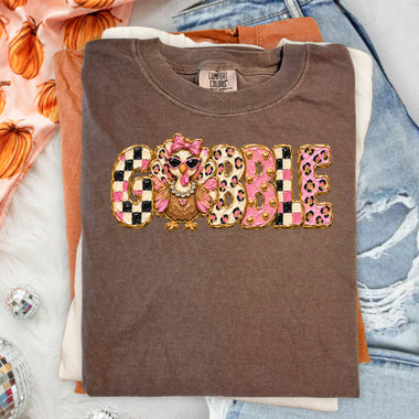 Gobble Sassy Turkey DTF Transfer DTF Heat Press Transfer from Sweet Tee Transfers