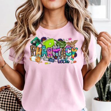 Pharmacy Tech Collage DTF Transfer DTF Heat Press Transfer from Sweet Tee Transfers