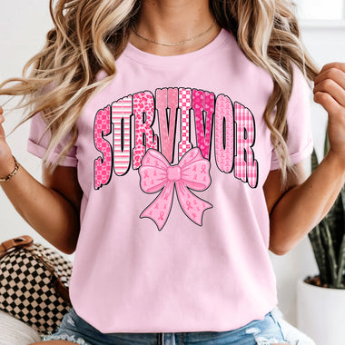 Survivor with Bow DTF Transfer DTF Heat Press Transfer from Sweet Tee Transfers