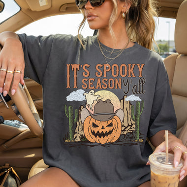 It's Spooky Season Y'all Pumpkin Face DTF Transfer DTF Heat Press Transfer from Sweet Tee Transfers