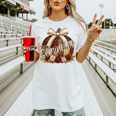 Seminoles Quilted Pumpkin Maroon and Gold DTF Transfer DTF Heat Press Transfer from Sweet Tee Transfers