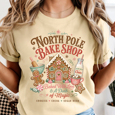 North Pole Bake Shop DTF Transfer DTF Heat Press Transfer from Sweet Tee Transfers
