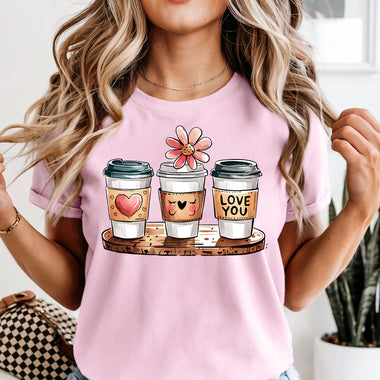 Three Coffee Love You DTF Transfer DTF Heat Press Transfer from Sweet Tee Transfers