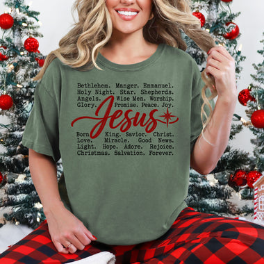 Jesus Typography Christmas DTF Transfer DTF Heat Press Transfer from Sweet Tee Transfers