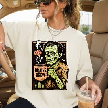 Brain Brew Zombie Coffee DTF Transfer DTF Heat Press Transfer from Sweet Tee Transfers