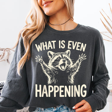 What Is Even Happening Raccoon DTF Transfer DTF Heat Press Transfer from Sweet Tee Transfers