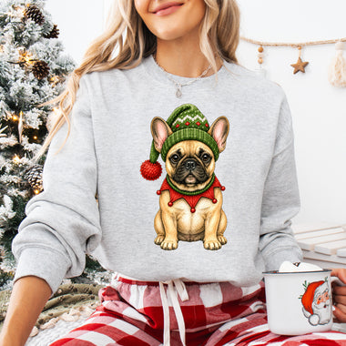 Christmas Dog Frenchie DTF Transfer DTF Heat Press Transfer from Sweet Tee Transfers