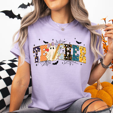 Teacher Halloween Girl Ghost DTF Transfer DTF Heat Press Transfer from Sweet Tee Transfers