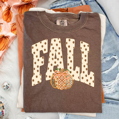Fall Polka Dot Pumpkin DTF Transfer DTF Heat Press Transfer from Sweet Tee Transfers