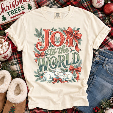 Joy to the World Christmas DTF Transfer DTF Heat Press Transfer from Sweet Tee Transfers