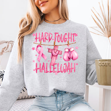 Hard Fought Hallelujah Cross DTF Transfer DTF Heat Press Transfer from Sweet Tee Transfers