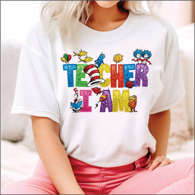Dr Seuss Teacher I Am DTF Transfer