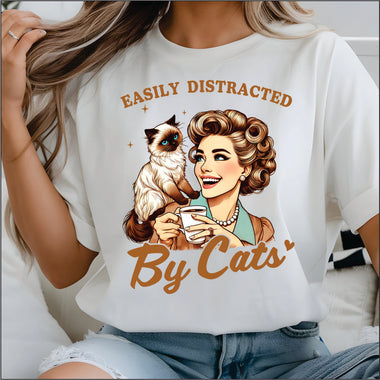 Easily Distracted by Cats DTF Transfer