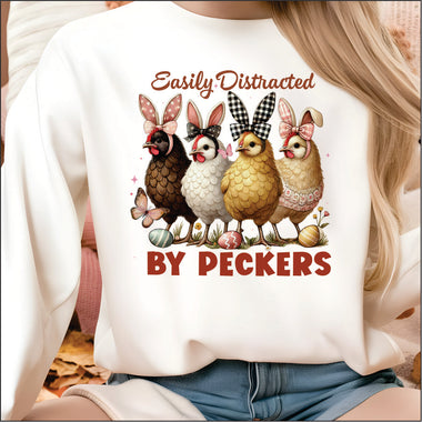 Easily Distracted by Peckers DTF Transfer