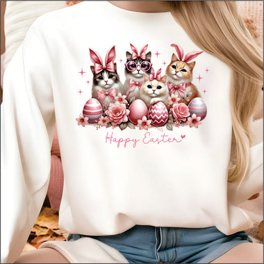 Happy Easter Cats DTF Transfer
